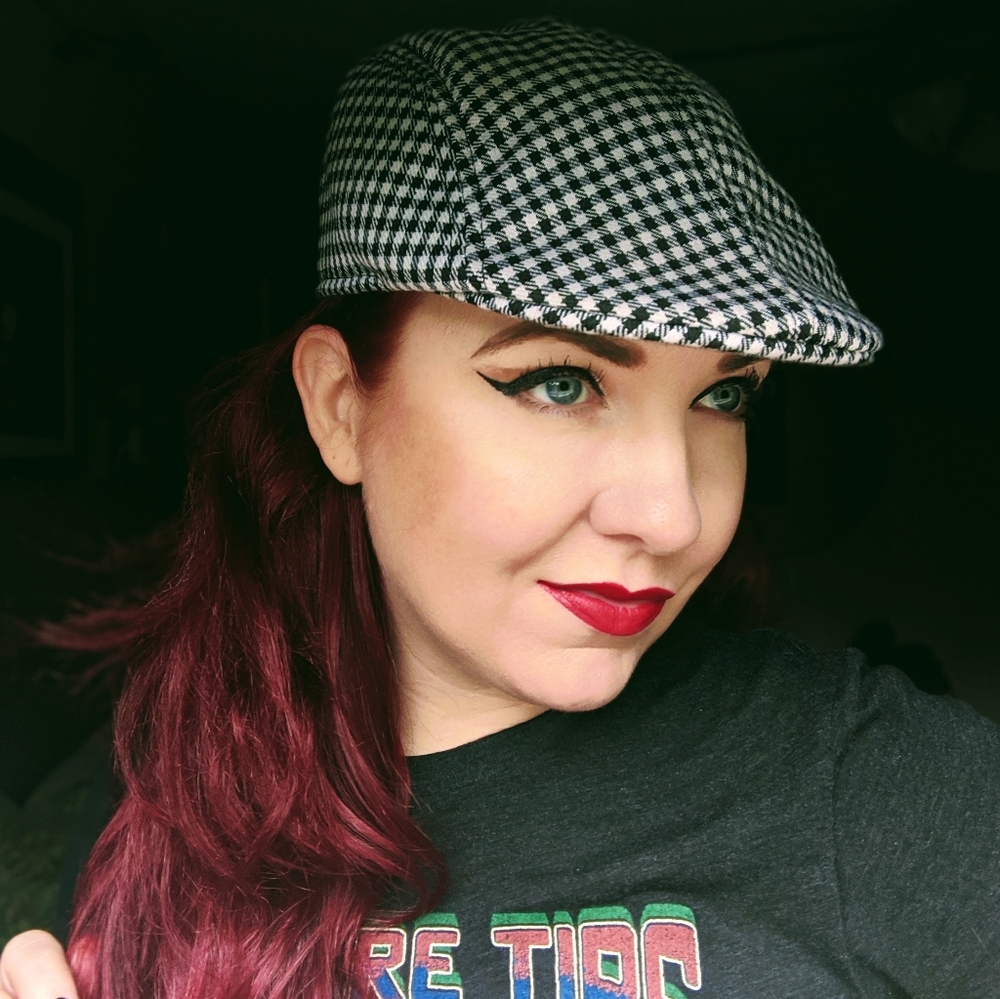 Black and White gingham newsboy hat